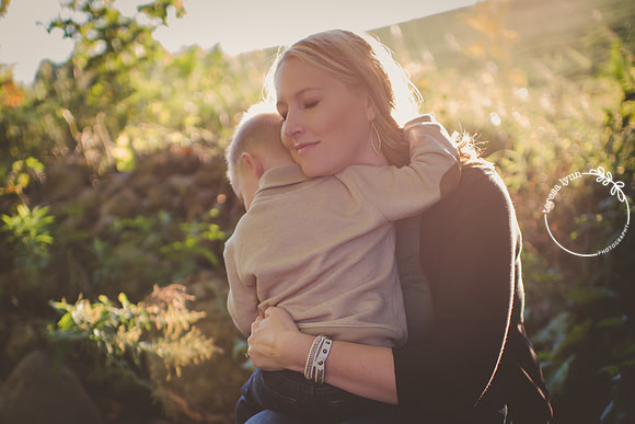 mother son hug
