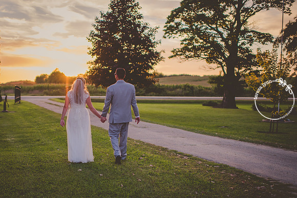 Sunset wedding photo
