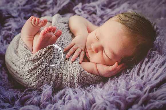 purple newborn photo